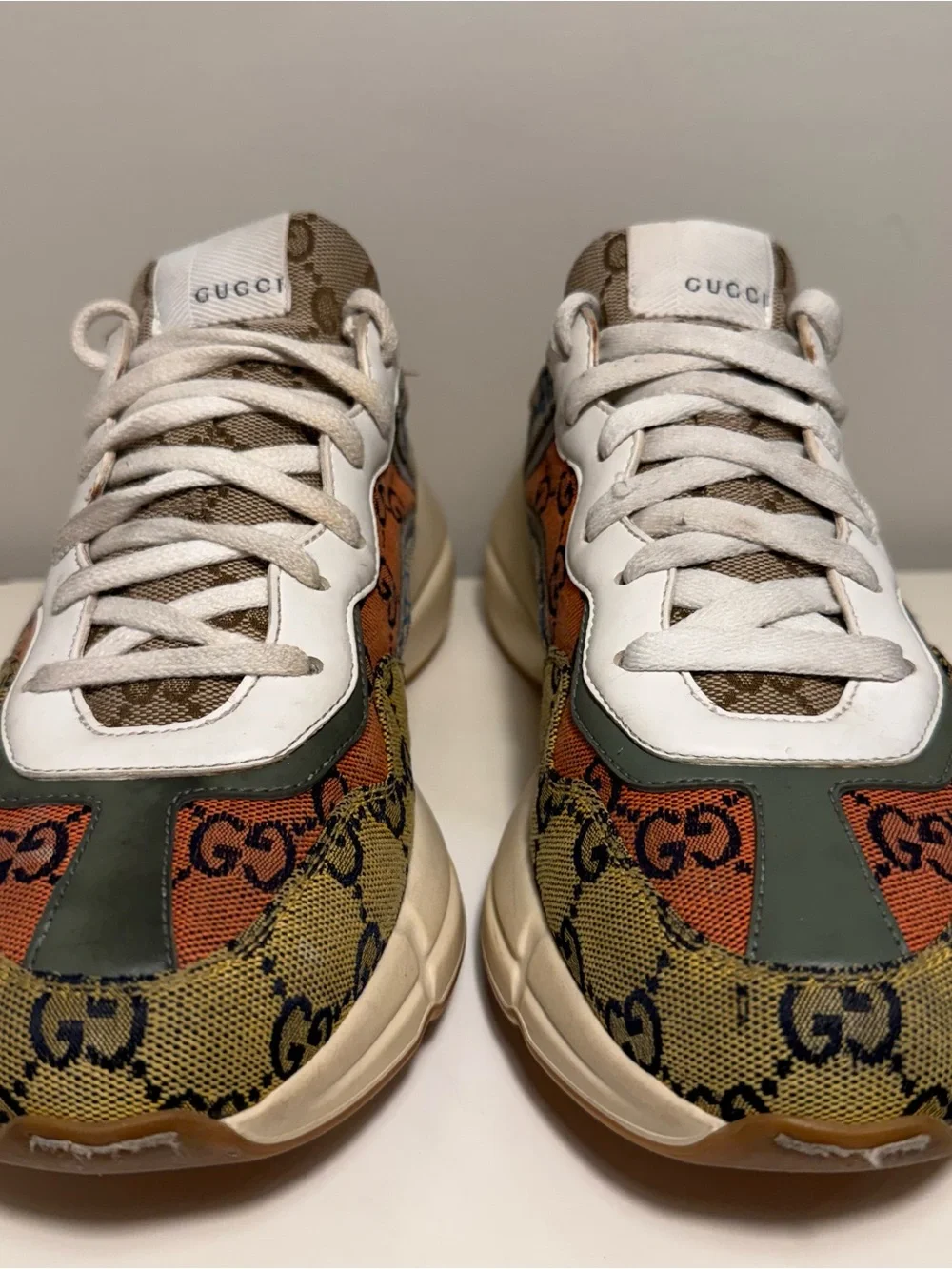 Gucci Rhyton GG Multi Monogram Canvas Low Top Runners Men’s 7.5 Women’s 9 Logo